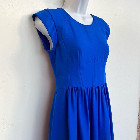 Rebecca Taylor Royal Blue Dodger Blue cap sleeve Dress size 0 - Picture 5 of 7